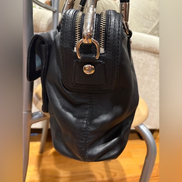 Coach Kristin Double Zip Black Leather Satchel with Detachable Shoulder Strap - Picture 5 of 17